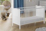 Convertible White Wooden Baby Cot Bed with Storage