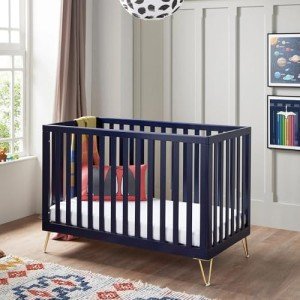 Babymore Midnight Kimi Cot Bed with Convertible Design