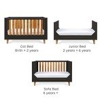 Tutti Bambini Como 3-In-1 Cot Bed - Slate Grey/Rosewood