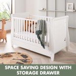 Babymore Stella Sleigh Cot Bed - White