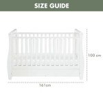 Babymore Stella Sleigh Cot Bed - White