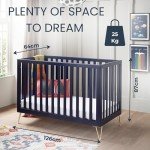 Babymore Midnight Kimi Cot Bed with Convertible Design