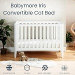 Babymore Iris Solid Pine Baby Cot Bed