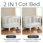 Babymore Iris Solid Pine Baby Cot Bed
