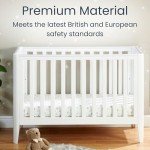 Babymore Iris Solid Pine Baby Cot Bed