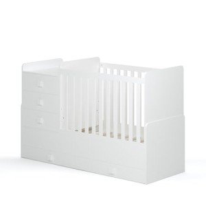 Kidsaw 4-in-1 Convertible Cotbed with Storage, White