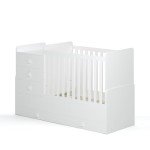 Kidsaw 4-in-1 Convertible Cotbed with Storage, White
