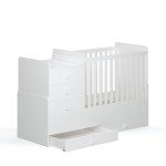 Kidsaw 4-in-1 Convertible Cotbed with Storage, White