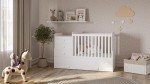 Kidsaw 4-in-1 Convertible Cotbed with Storage, White