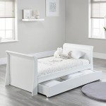 Baby Sleigh Cot Bed with Drawer – Converts to Toddler