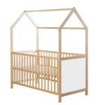 Convertible Wooden House Bed for Kids 70x140 cm
