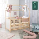 Convertible Wooden House Bed for Kids 70x140 cm