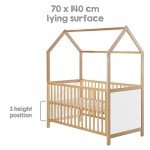 Convertible Wooden House Bed for Kids 70x140 cm