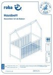 Convertible Wooden House Bed for Kids 70x140 cm
