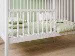White Baby Dropside Cot Bed with Foam Mattress
