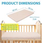 Quilted Breathable Baby Travel Cot Mattress 95x65 cm