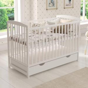 JACOB Wooden Baby Cot Bed with Deluxe Mattress
