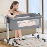 UBRAVOO Multifunction Baby Crib Bed with Silent Wheels