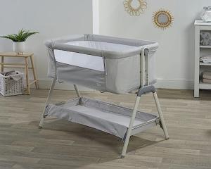 Kinder Valley Snoozie Bedside Crib in Antartica Grey