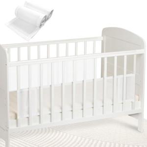 Adjustable Pink Breathable Mesh Cot Bumper Set