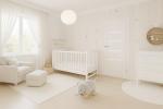 Luxury Baby Cot with Free Mattress - White