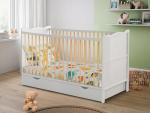B4Beds White Baby Cot with Mattress & Drawer