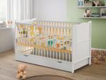 B4Beds White Baby Cot with Mattress & Drawer