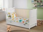 B4Beds White Baby Cot with Mattress & Drawer