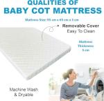 Quilted Breathable Baby Travel Cot Mattress 95x65 cm