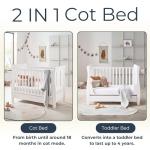 White Babymore Eva Sleigh Cot Bed with Mattress