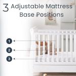 White Babymore Eva Sleigh Cot Bed with Mattress