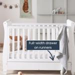 White Babymore Eva Sleigh Cot Bed with Mattress