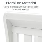 White Babymore Eva Sleigh Cot Bed with Mattress