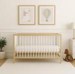 Mokee Mini Cot Bed with Adjustable Height & Toddler Bed Option