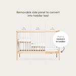 Mokee Mini Cot Bed with Adjustable Height & Toddler Bed Option