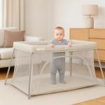 My Babiie 2-in-1 Lightweight Travel Cot - Ivory