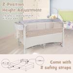 COSTWAY 5-in-1 Folding Baby Travel Cot