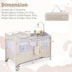 COSTWAY 5-in-1 Folding Baby Travel Cot