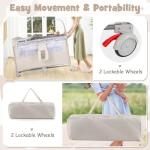 COSTWAY 5-in-1 Folding Baby Travel Cot