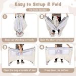 COSTWAY 5-in-1 Folding Baby Travel Cot