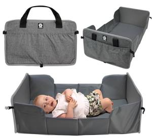 Dooky Lightweight Portable Baby Travel Cot - Grey
