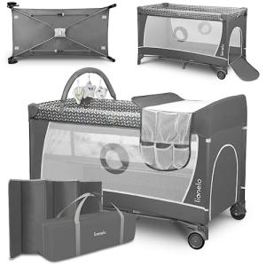 Lionelo 2-in-1 Travel Cot with Changing Table