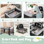 5 in 1 Portable Baby Travel Cot and Crib
