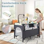 COSTWAY 5-in-1 Travel Cot with Bassinet & Toys