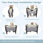 COSTWAY 5-in-1 Travel Cot with Bassinet & Toys