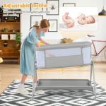 Costway Baby Bedside Crib with Mattress and Storage