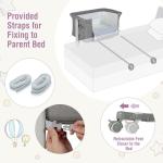 3-in-1 Baby Bedside Crib with Mattress and Wheels