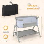 Costway Baby Bedside Crib with Mattress and Storage