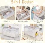 5-in-1 Portable Baby Travel Cot with Bassinet