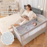 5-in-1 Portable Baby Travel Cot with Bassinet